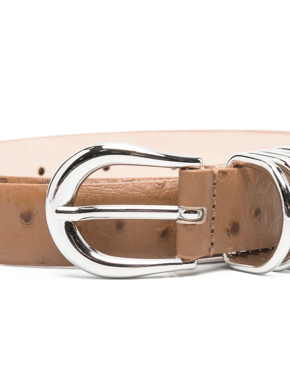 Hollyhock Ostrich-Embossed Belt