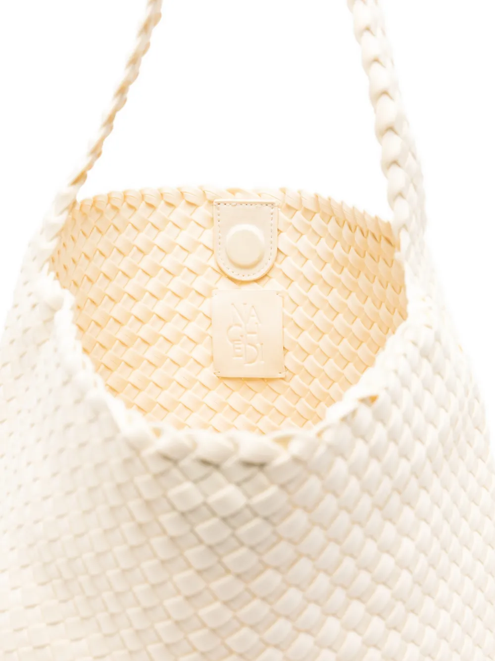 NAGHEDI Nomad Hobo medium geweven shopper Beige