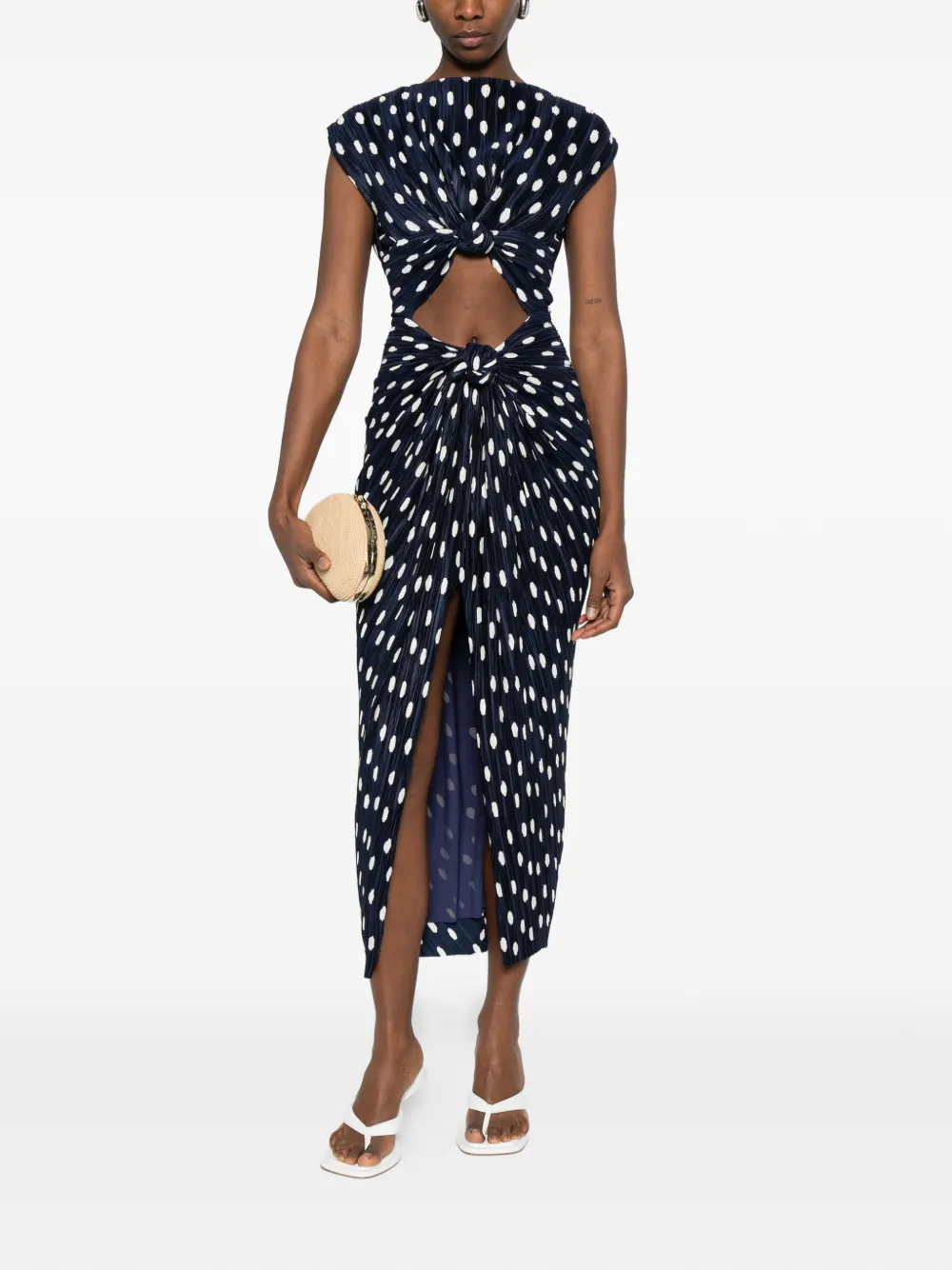 Cult Gaia Inaya polka dot-pattern midi dress - Blauw