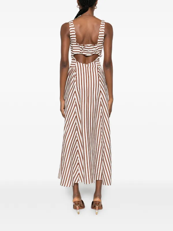 Cult Gaia Carla Striped Midi Dress | White | FARFETCH Cult Gaia Carla Striped Midi Dress | White | FARFETCH