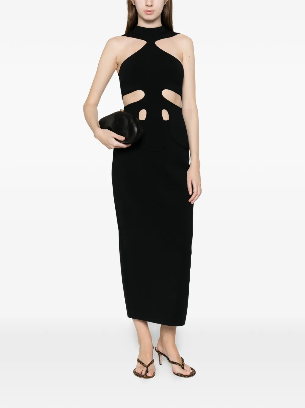 Cult Gaia Baylee midi-jurk met uitgesneden details Zwart