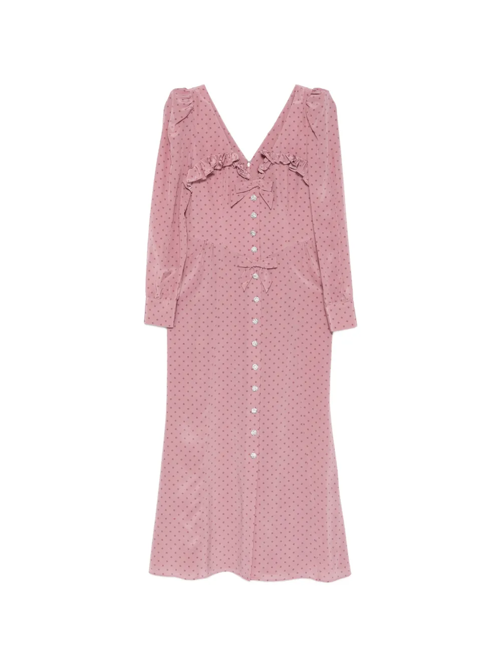Alessandra Rich polka-dot ruffled midi dress - Rosa