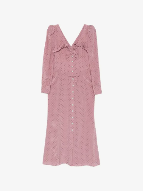 Alessandra Rich polka-dot ruffled midi dress