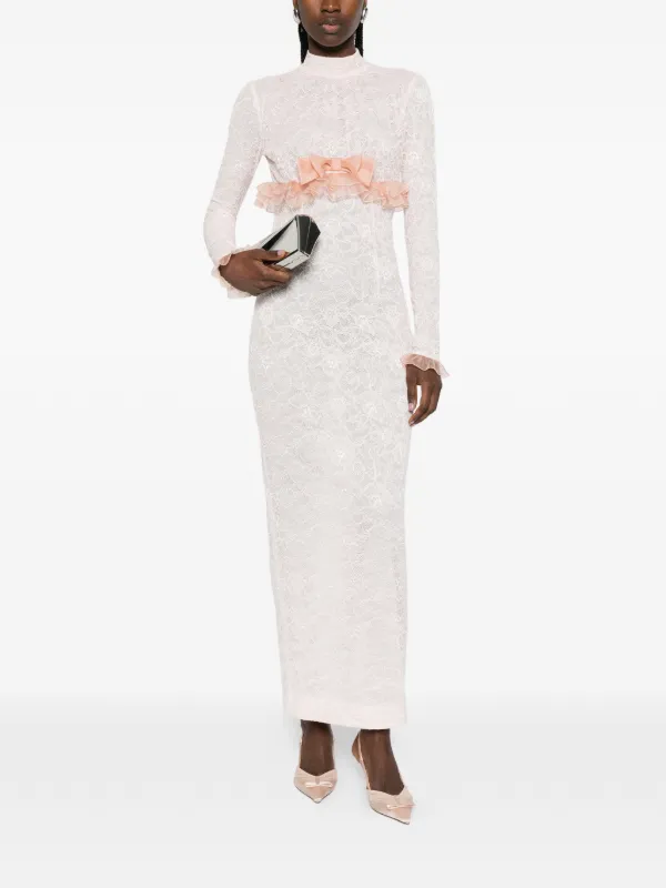 Alessandra Rich Lace Maxi Dress | Pink | FARFETCH ID