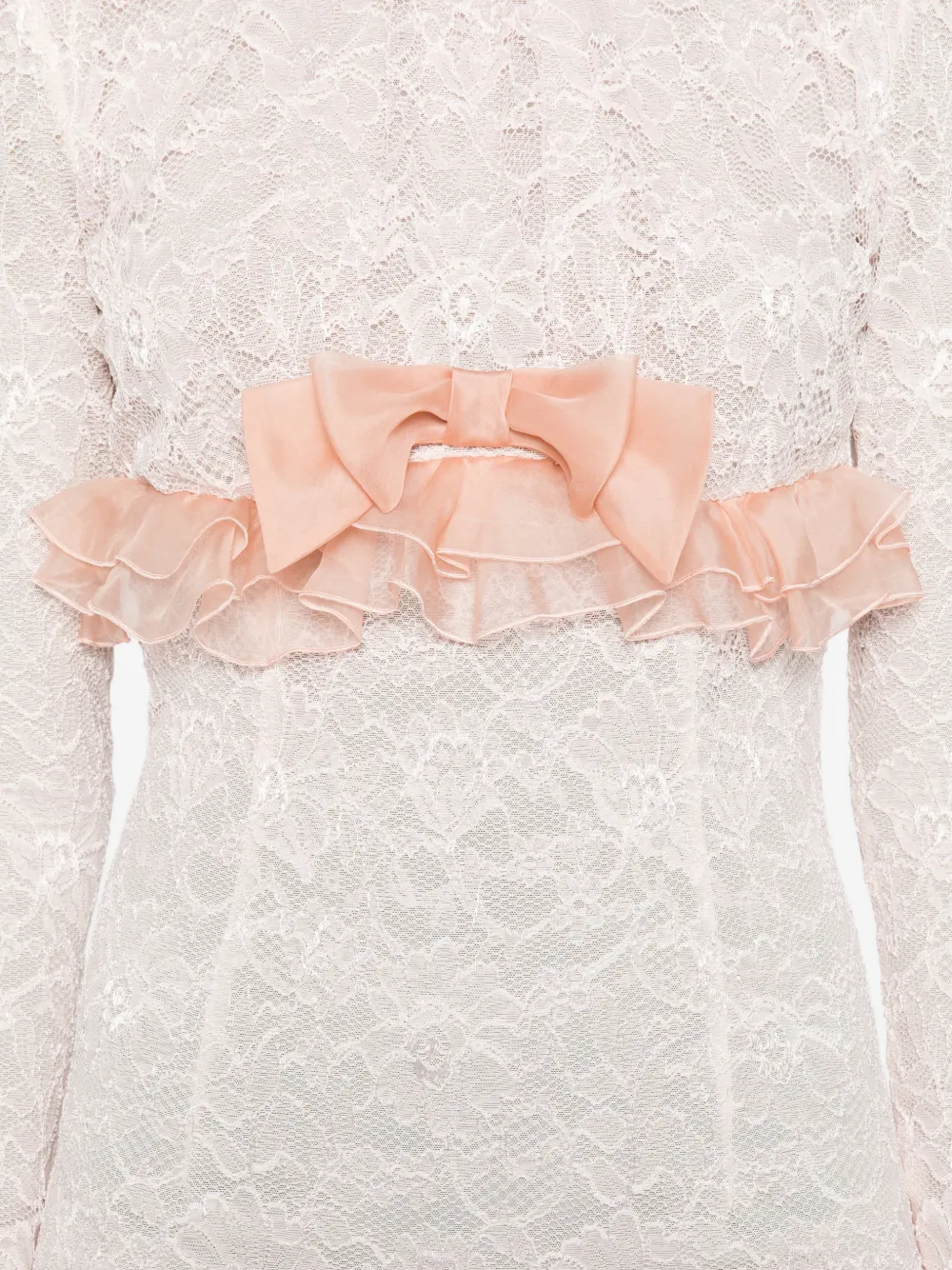 Alessandra Rich Maxi-jurk met kant Roze