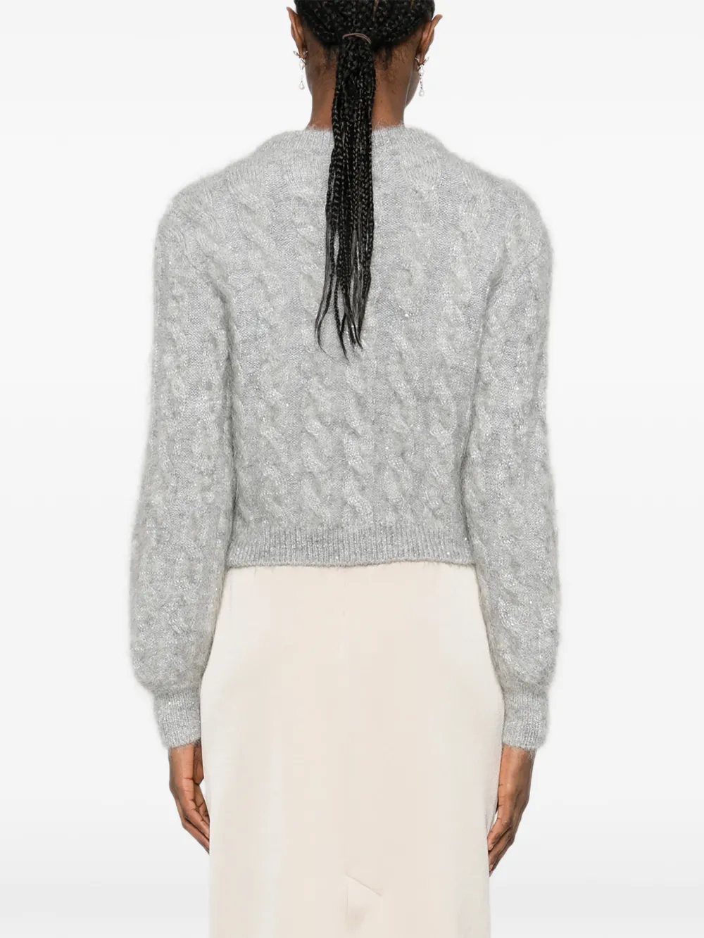 Alessandra Rich Kabelgebreid vest Grijs