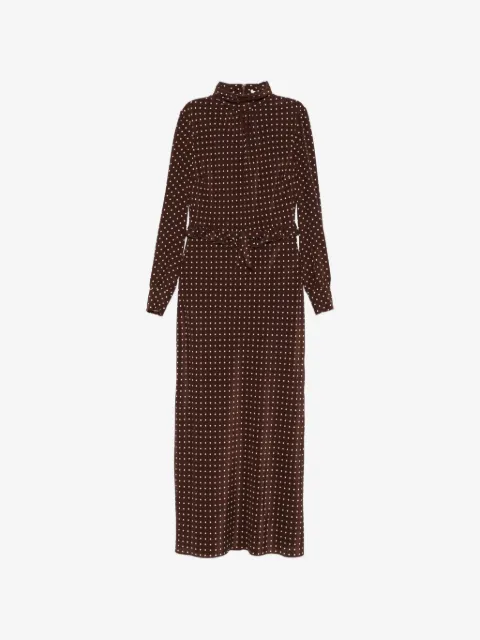 Alessandra Rich Stehkragen-Midikleid mit Polka Dots