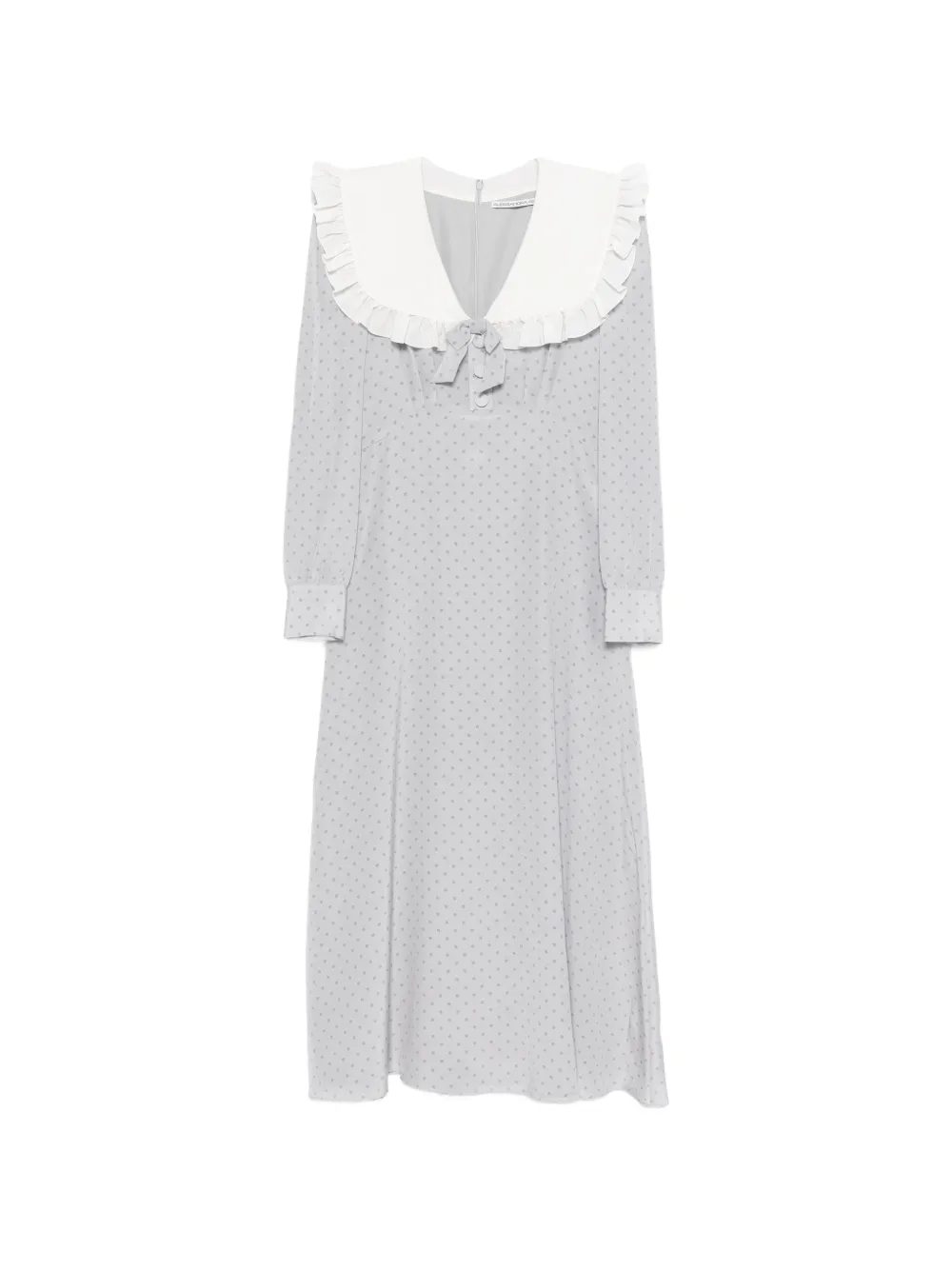 Alessandra Rich ruffled polka dot midi dress - Grigio