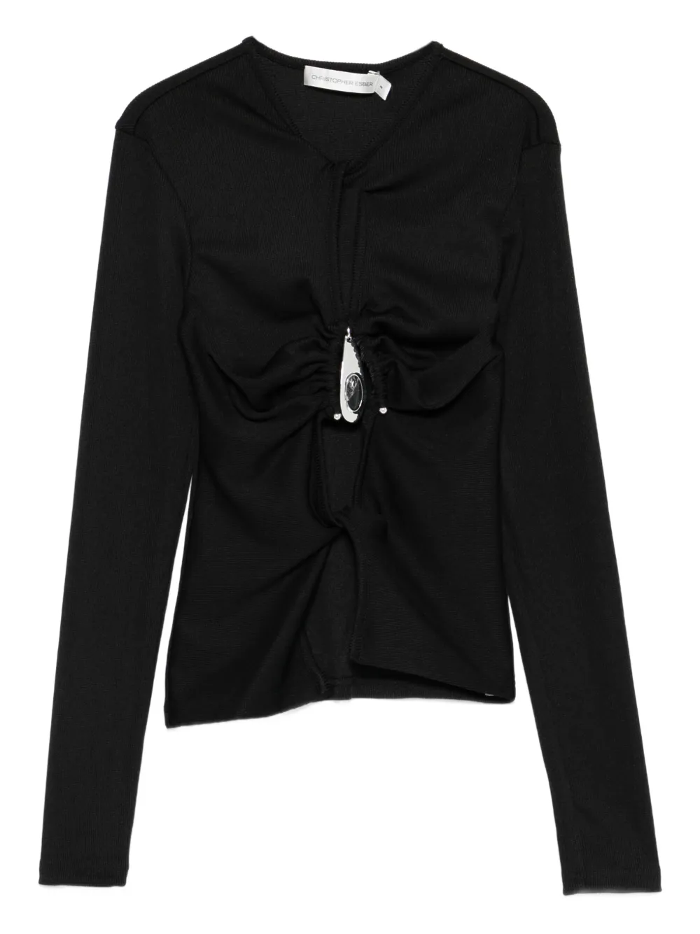 Christopher Esber crystal-pendant open-twist top | Black | Image 1