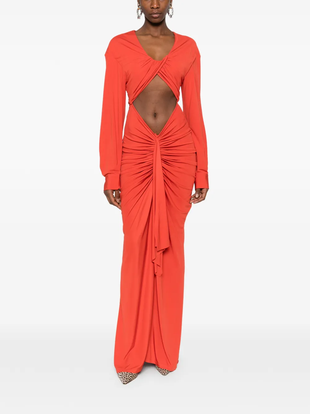 Christopher Esber Vivenda Drape maxi dress - Oranje