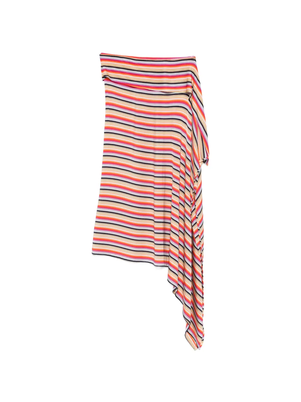 Christopher Esber Calypso striped astmmetric skirt - Toni neutri