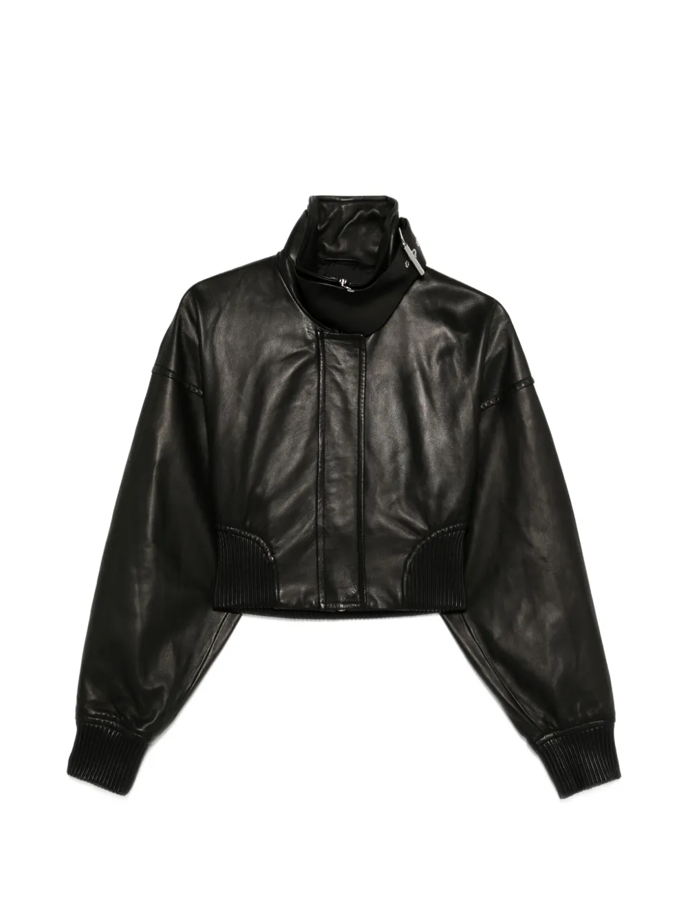 Sportmax ribbed leather jacket - Nero