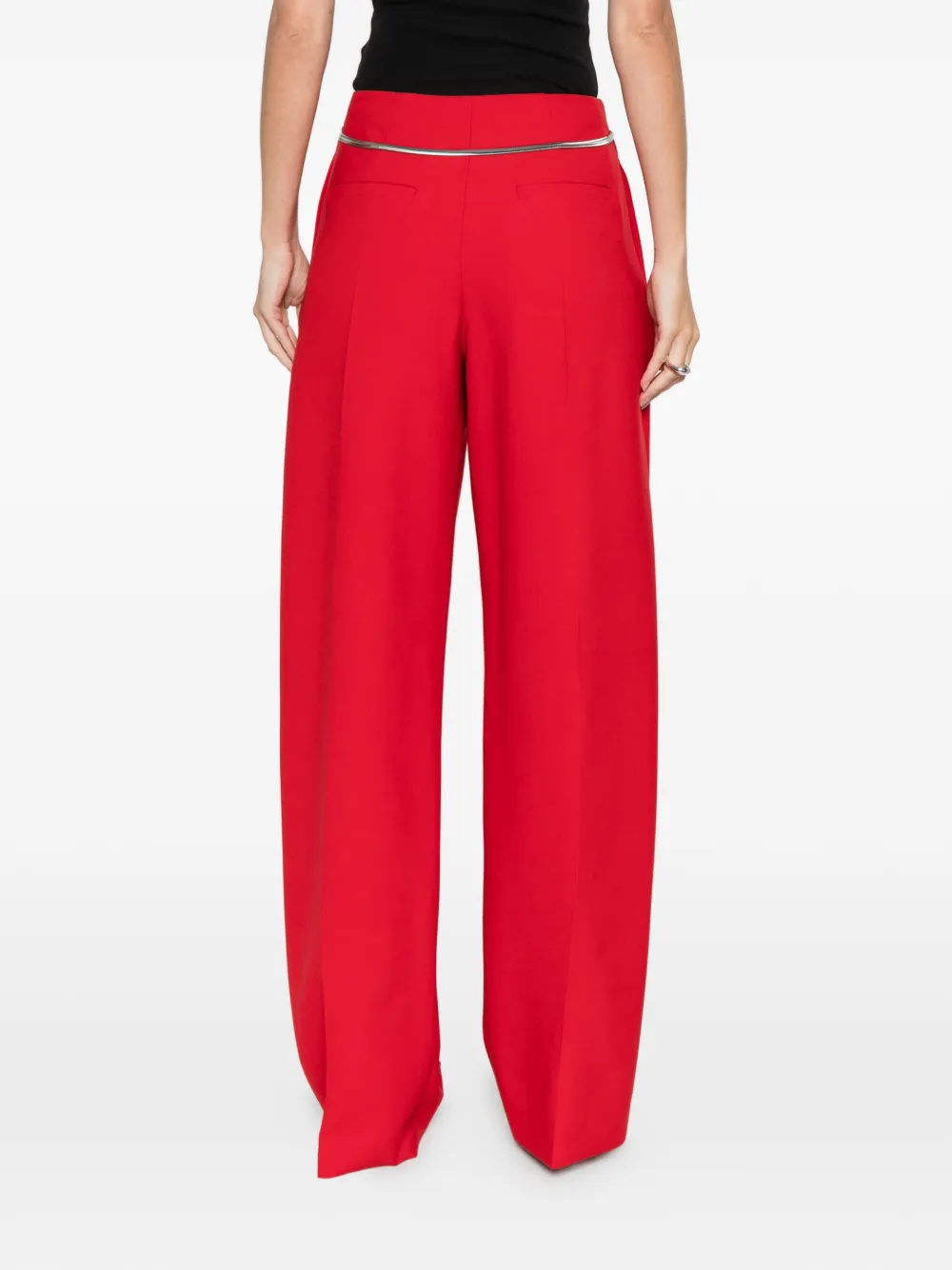 Sportmax Broek met geplooide voorkant Rood