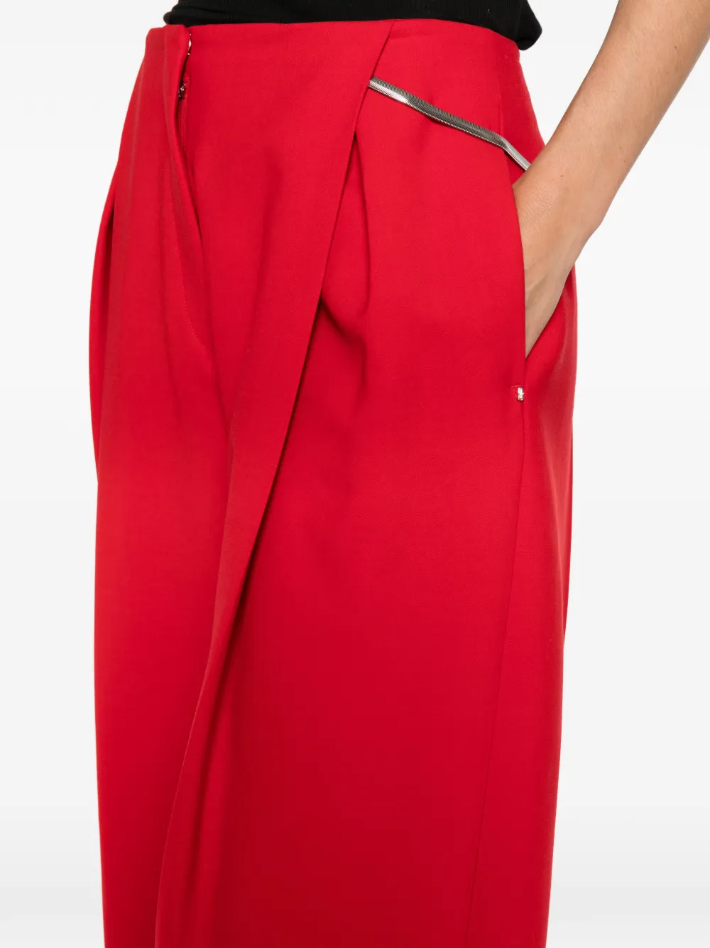 Sportmax Broek met geplooide voorkant Rood