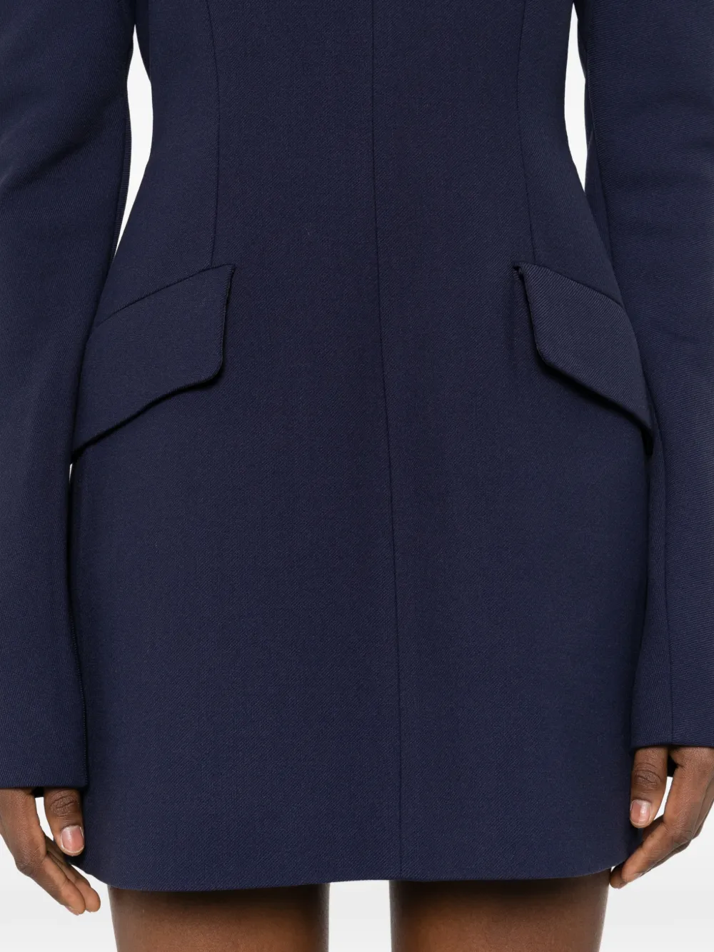 Sportmax SPXTEFRITE mini-jurk met hoge hals en zakken Blauw