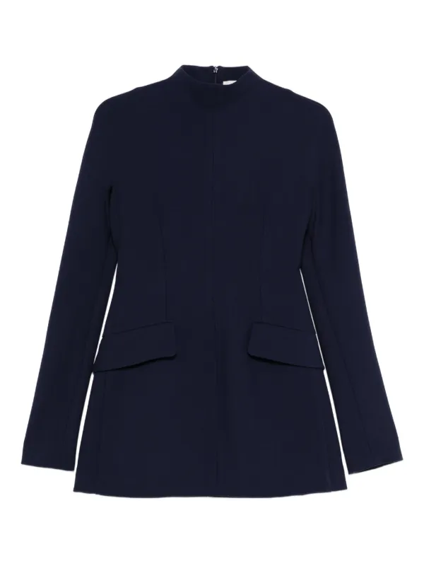 Sportmax SPXTEFRITE Pockets High-neck Mini Dress in Blue