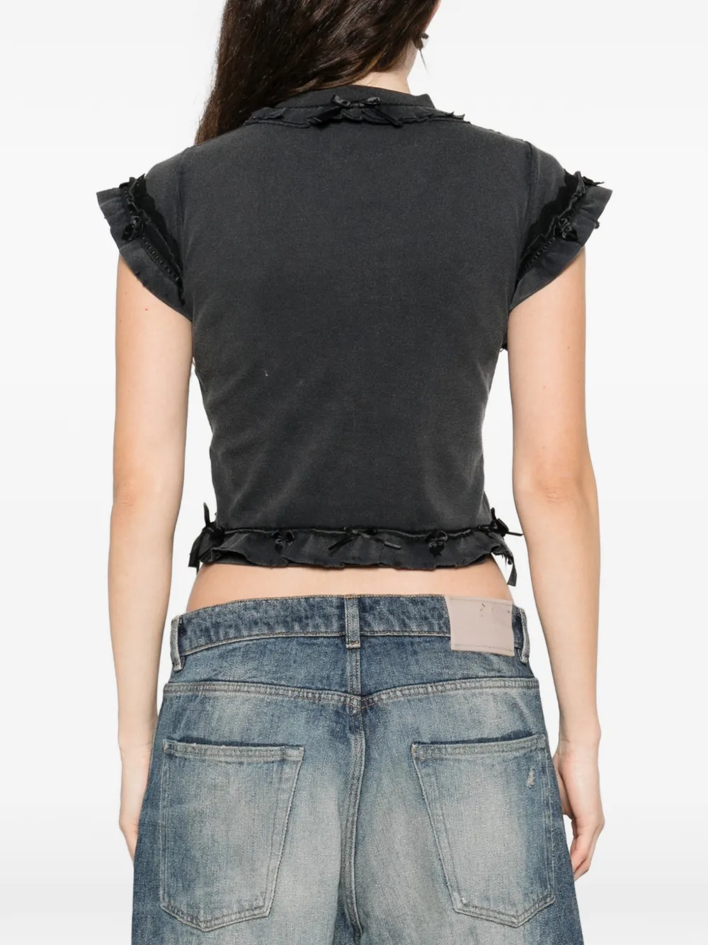 Balenciaga T-shirt met ruche afwerking Zwart