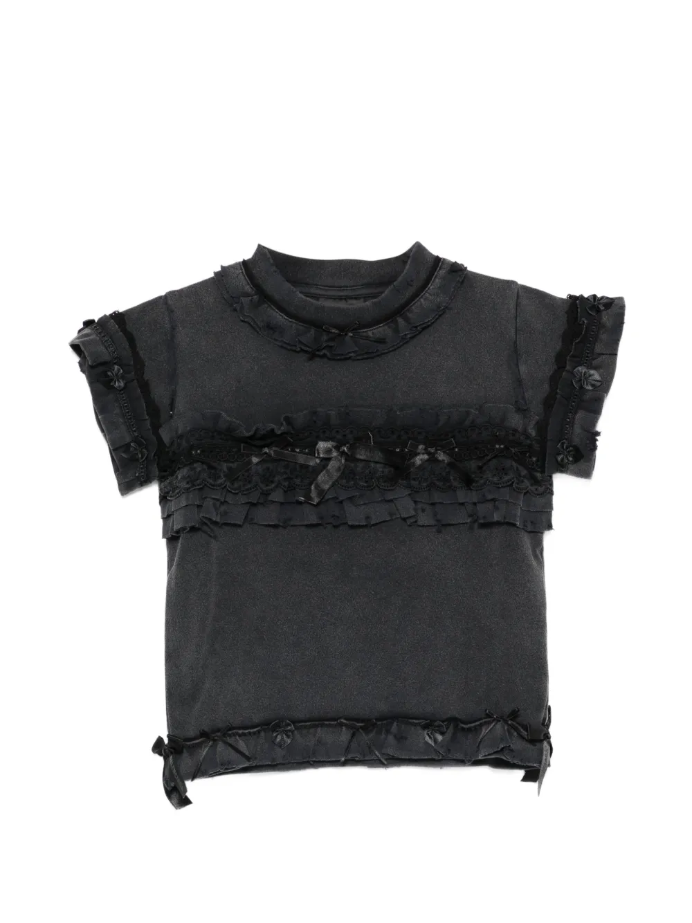 Balenciaga ruffle-trim short-sleeve T-shirt - Nero