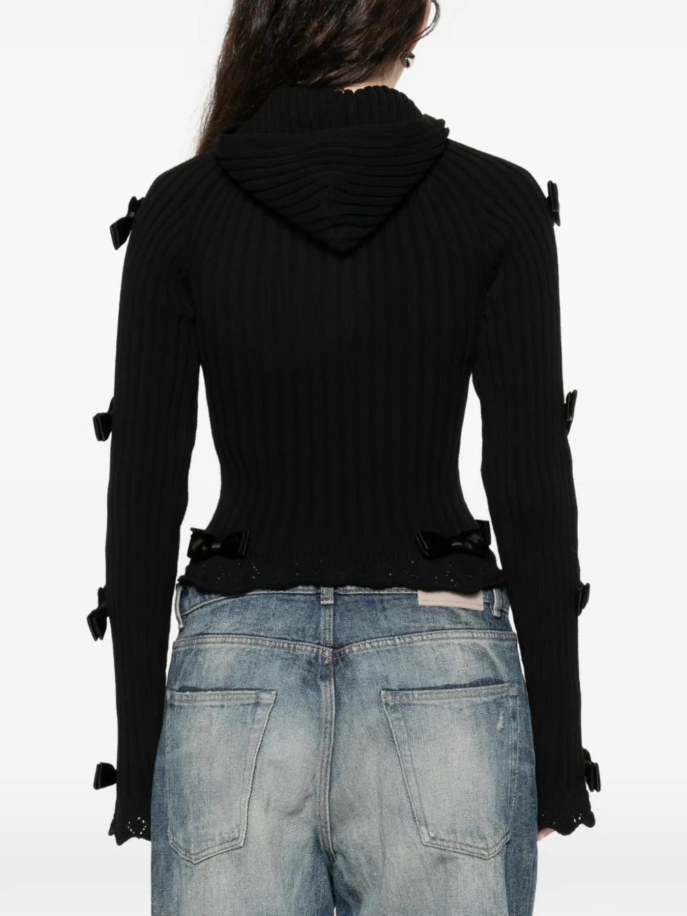 Balenciaga bow-embellished zip-up Cardigan | Black | FARFETCH RO