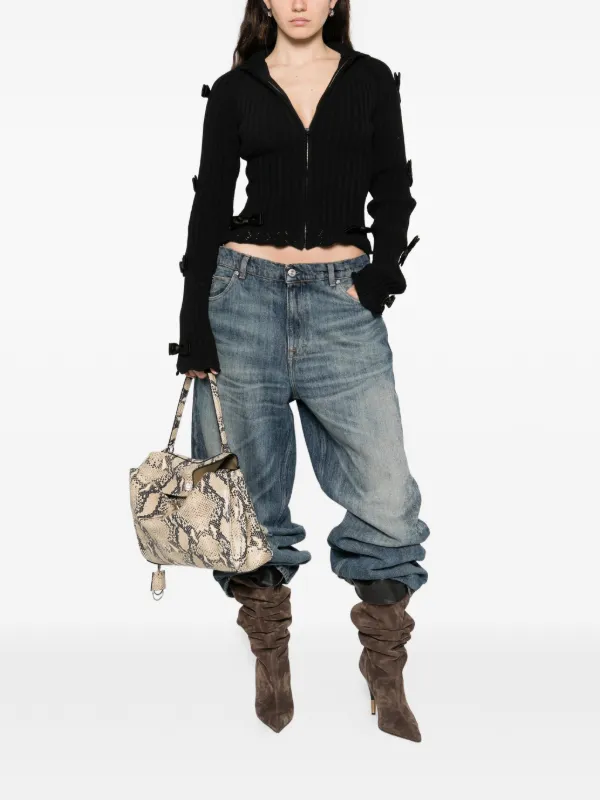 Balenciaga bow-embellished zip-up Cardigan | Black | FARFETCH RO