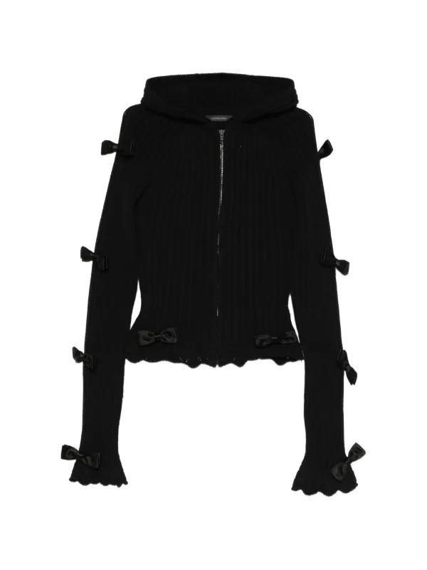 Balenciaga bow-embellished zip-up Cardigan | Black | FARFETCH