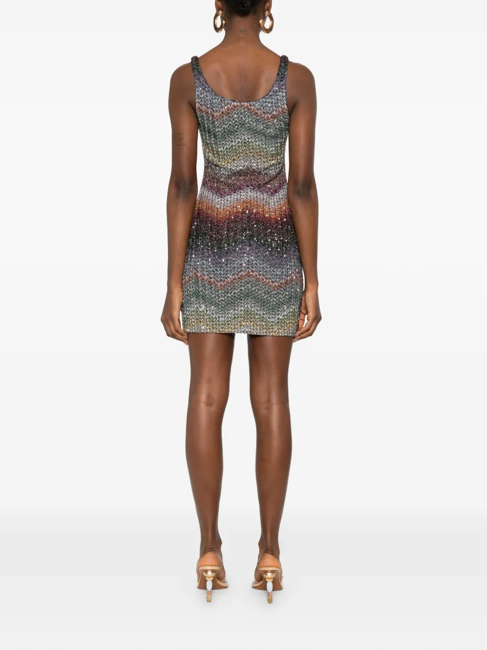 Missoni Mini-jurk met diepe ronde hals Grijs