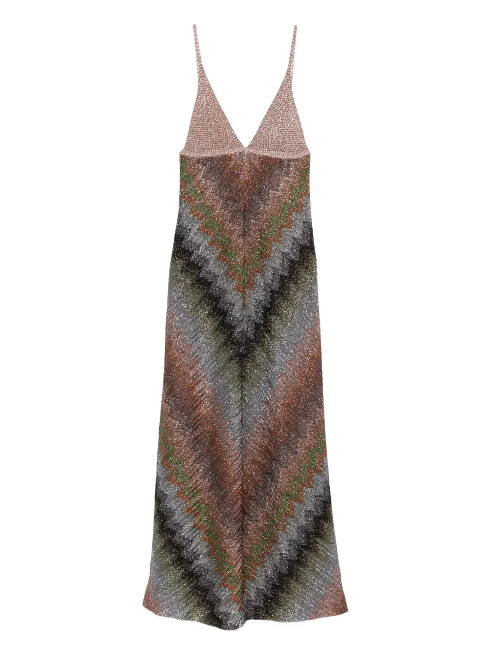 Missoni V-neck chevron maxi dress - Marrone