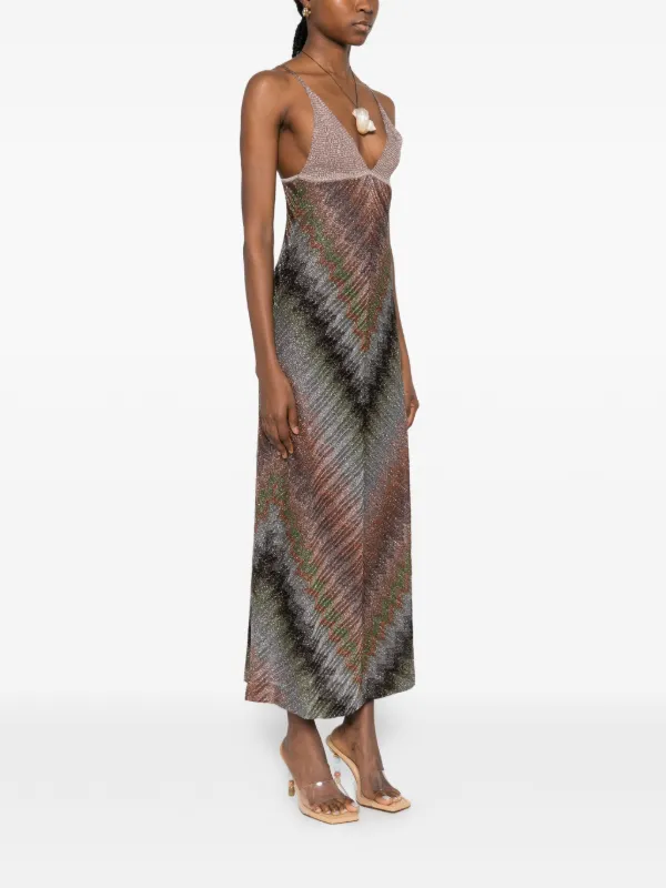 Missoni V-Neck Chevron Dress - Brown Missoni V-Neck Chevron Dress - Brown