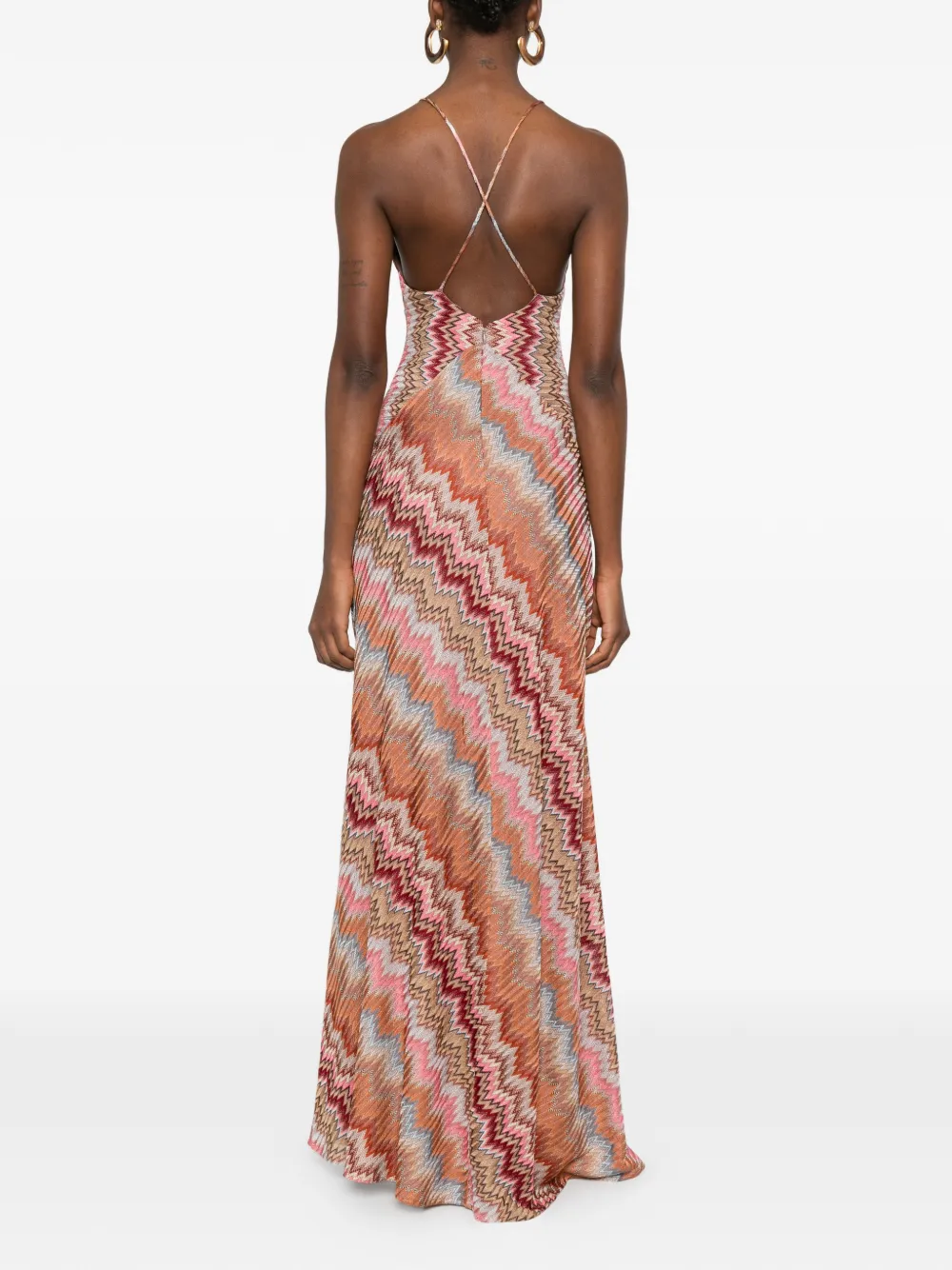 Missoni Mouwloze maxi-jurk Bruin