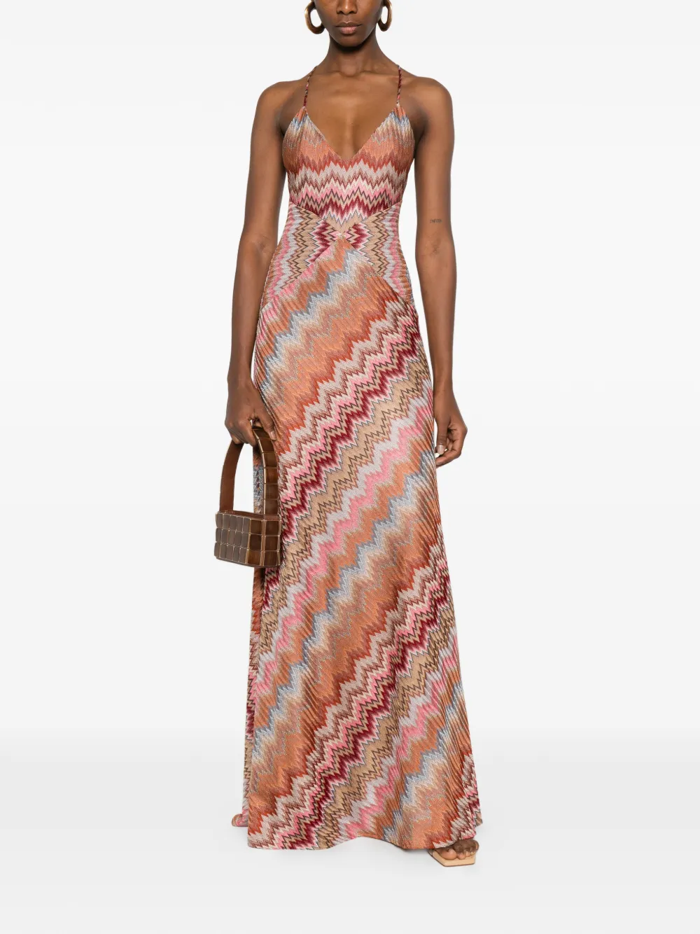Missoni Mouwloze maxi-jurk - Bruin