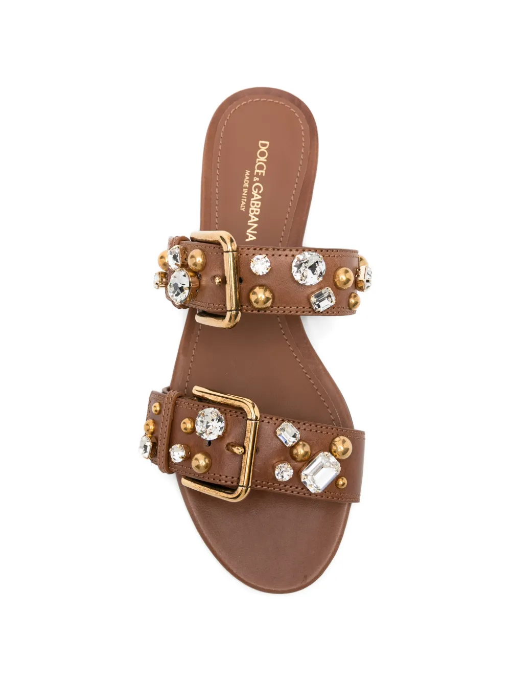 Dolce & Gabbana Sandalen met verfraaid bandje Bruin