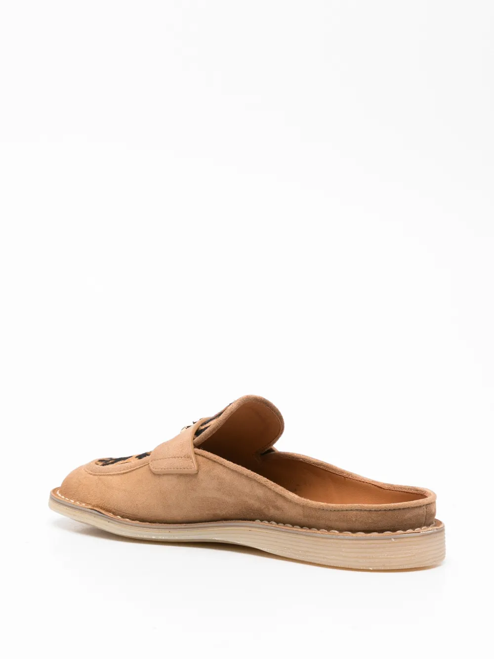 Dolce & Gabbana Muiltjes met luipaardprint en logo Beige