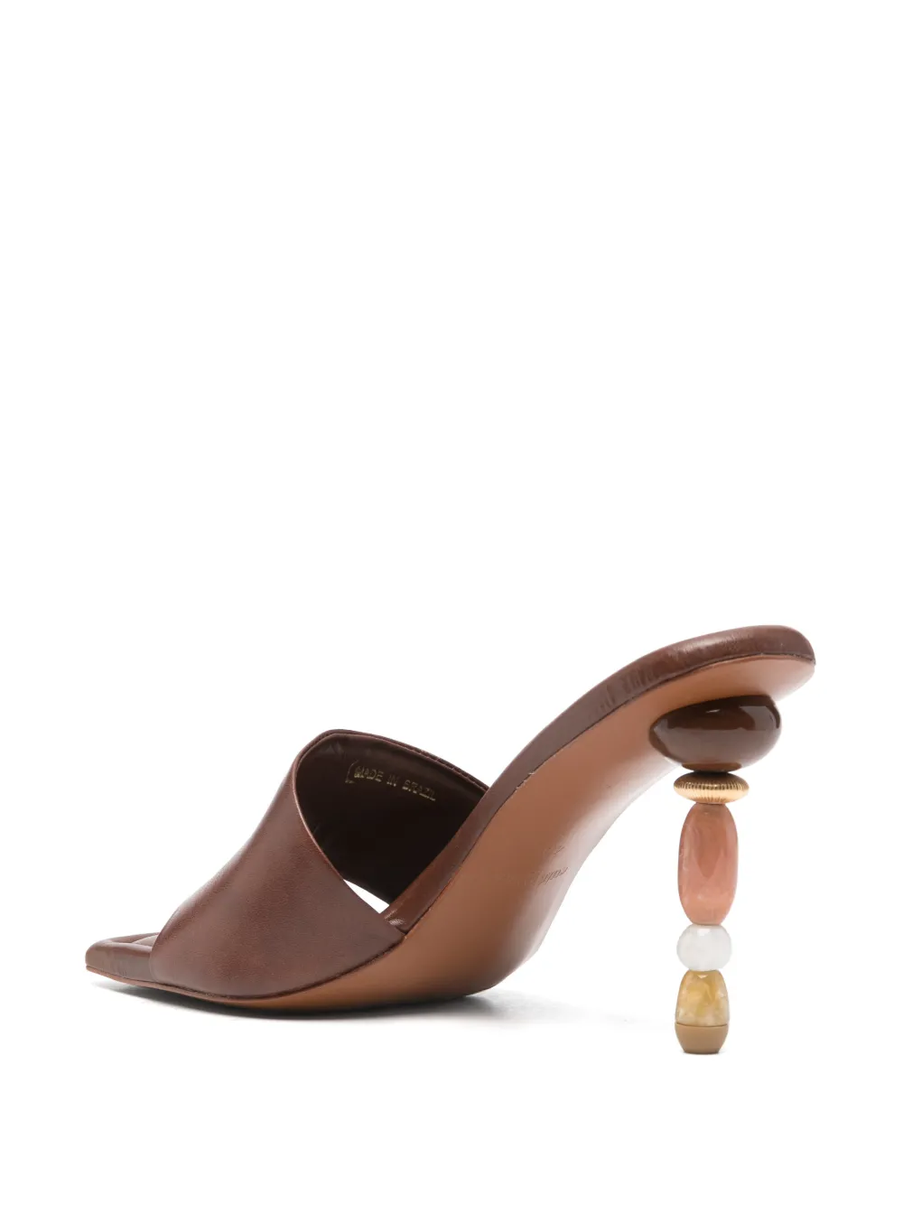 Cult Gaia Mahina 100 mm sandalen met bewerkte hak Bruin