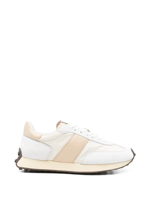 Tod's T Sneakers in Leather and Technical Fabric in Neutrals