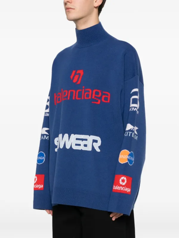 Balenciaga Sponsor タートルネック セーター | ブルー | FARFETCH JP
