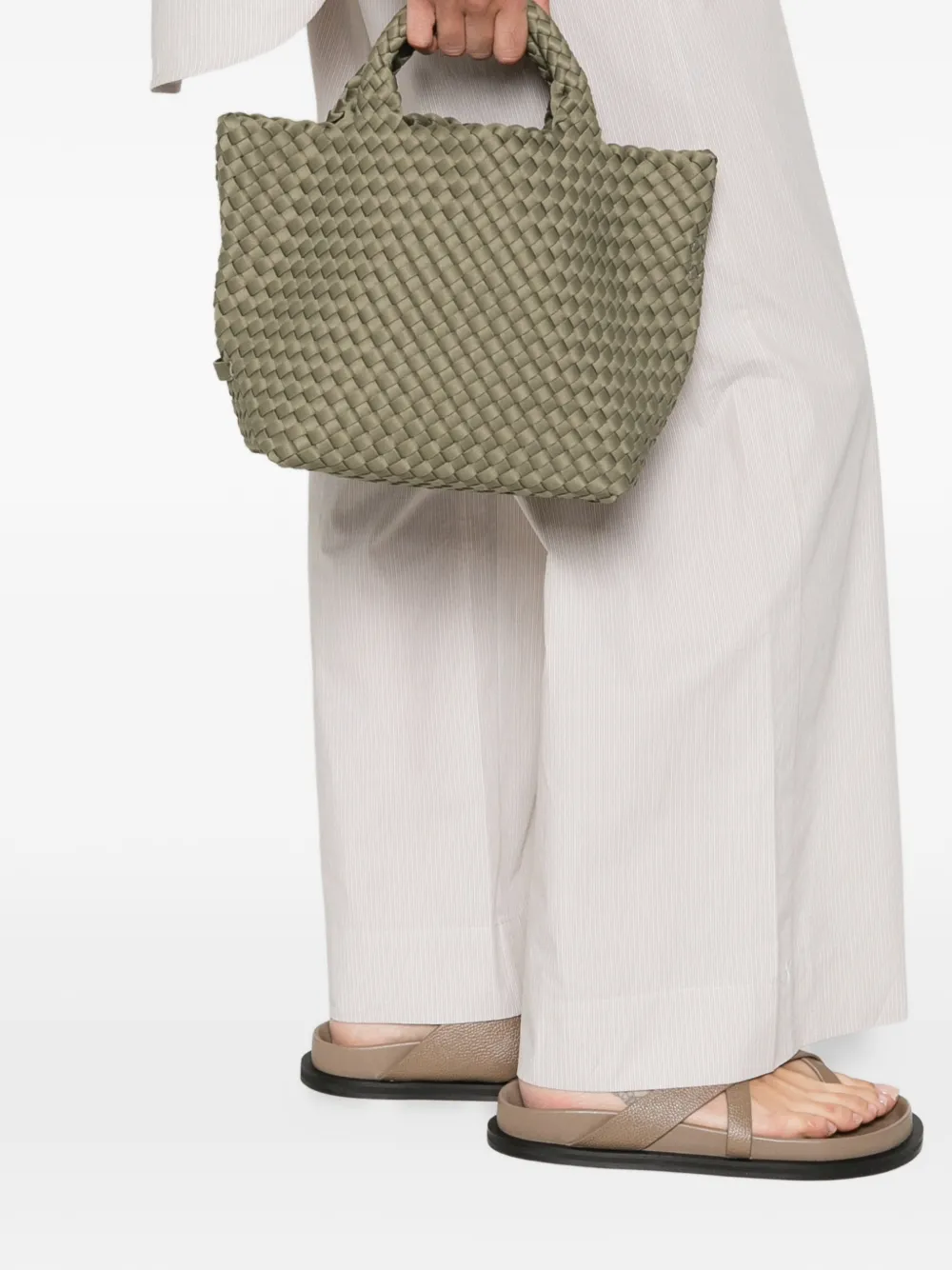 NAGHEDI small St. Barths woven tote bag - Groen