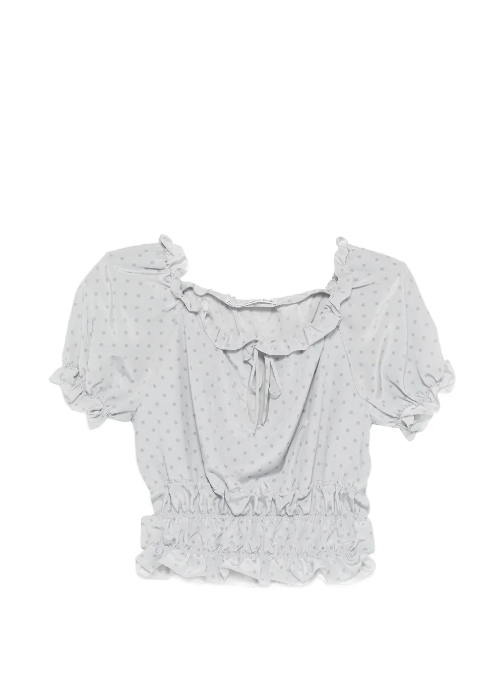 Alessandra Rich polka-dot ruffled top - Grigio