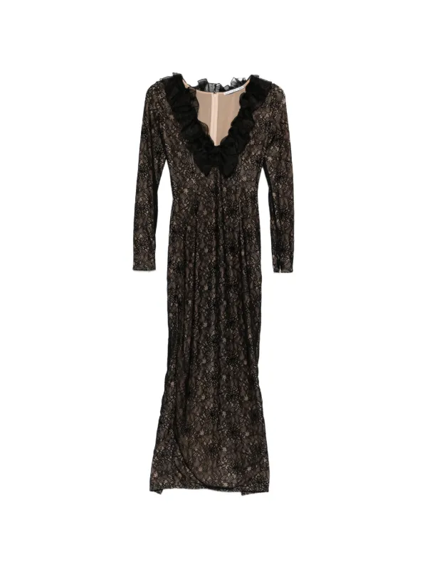 alessandra rich long dress Velvet maxi dress in black - Alessandra Rich