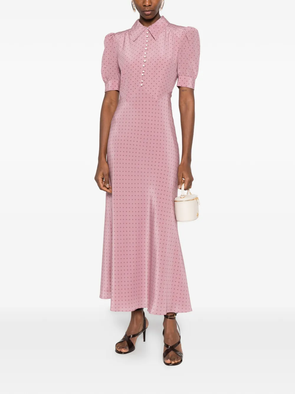  Alessandra Rich Polka-dot Midi Dress - Pink 