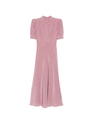 Carolina Herrera short-sleeve Belted Maxi Dress | Pink | FARFETCH