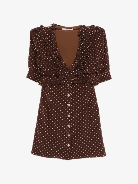 Alessandra Rich ruffled polka-dot mini dress