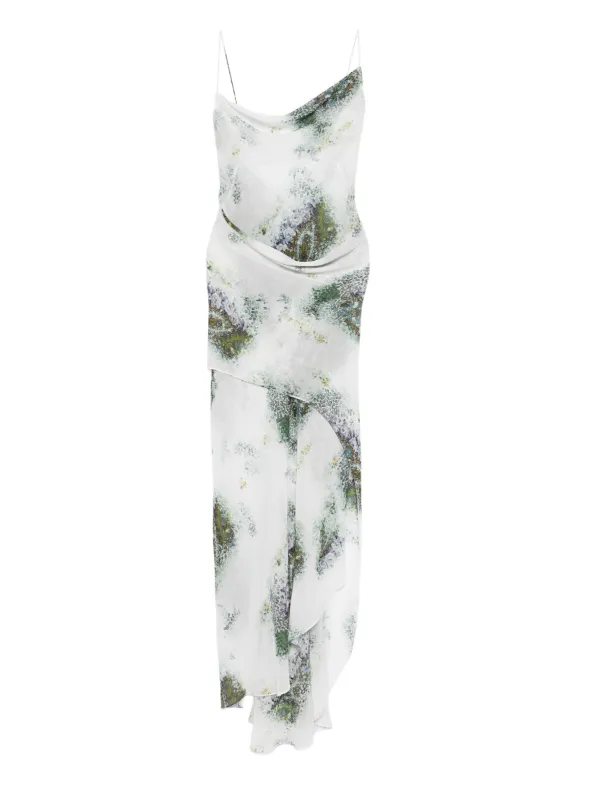 knee length dresses for ladies Lady Black Tie - Lina Satin Cowl Neck Maxi Dress with Draped Back main image 1