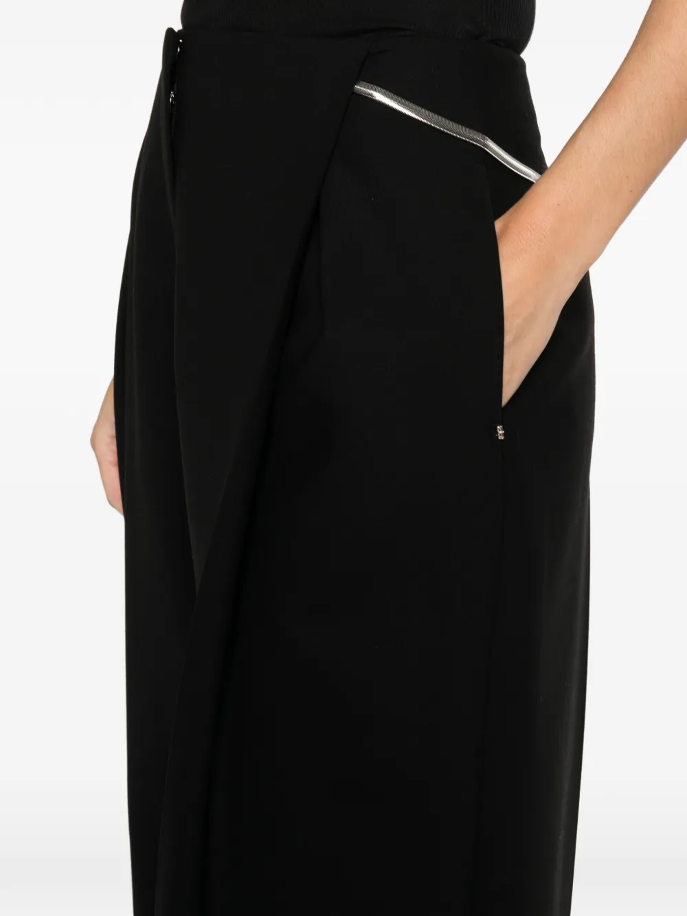 Sportmax Broek met geplooide voorkant Zwart