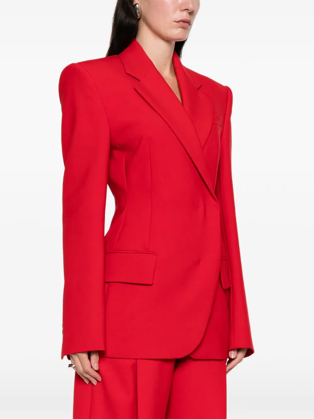 Sportmax Buttoned Double-breasted Blazer In Red