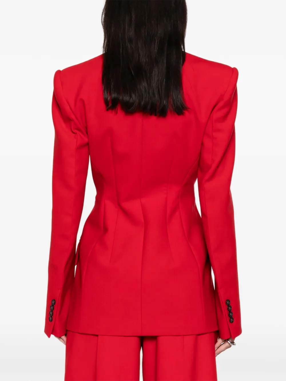 Sportmax Buttoned Double-breasted Blazer In Red