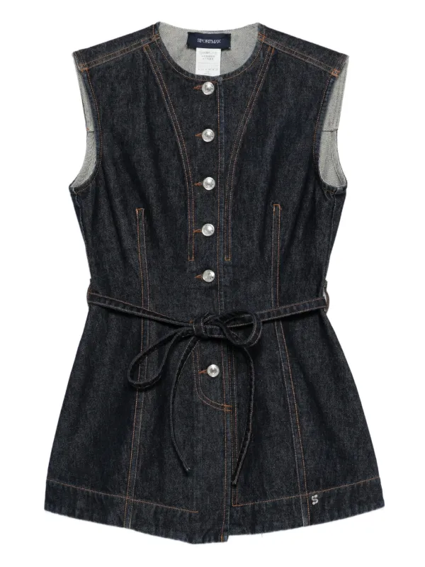 Sportmax Sleeveless Denim Top in Blue