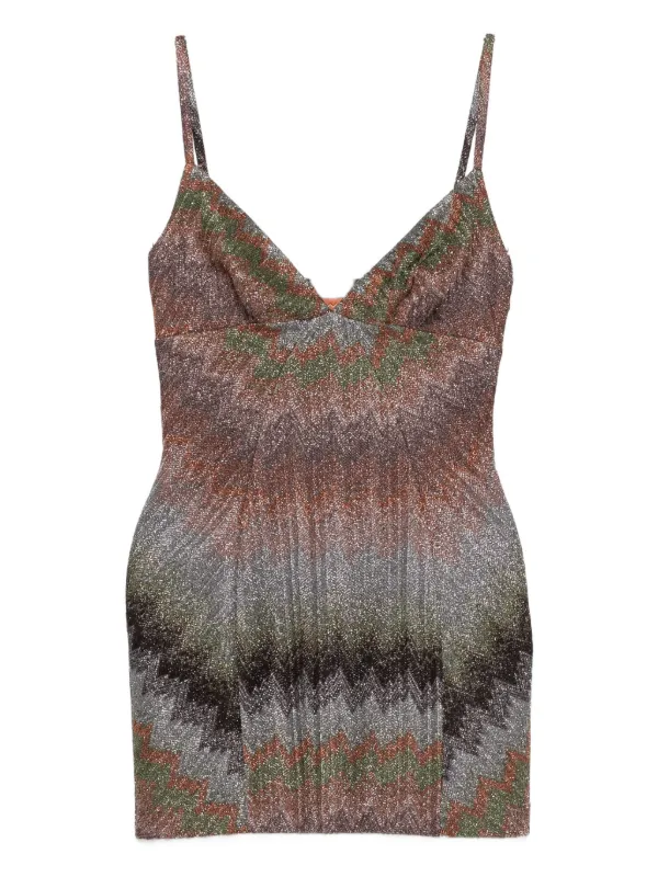 Missoni Sleeveless chevron-pattern Mini Dress | Pink | FARFETCH GE