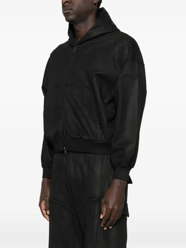 Balenciaga zip-up Cropped Hoodie | Black | FARFETCH