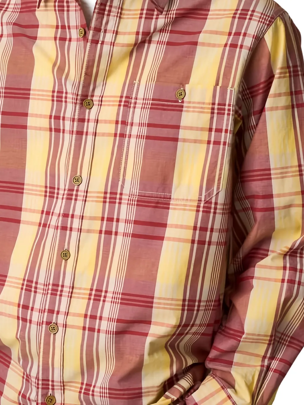 Gramicci plaid-pattern cotton shirt - Geel