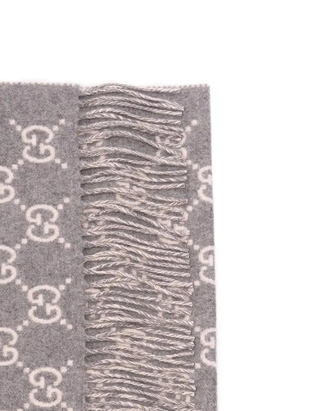 Gucci monogram-pattern fringed scarf | Men | Image 2